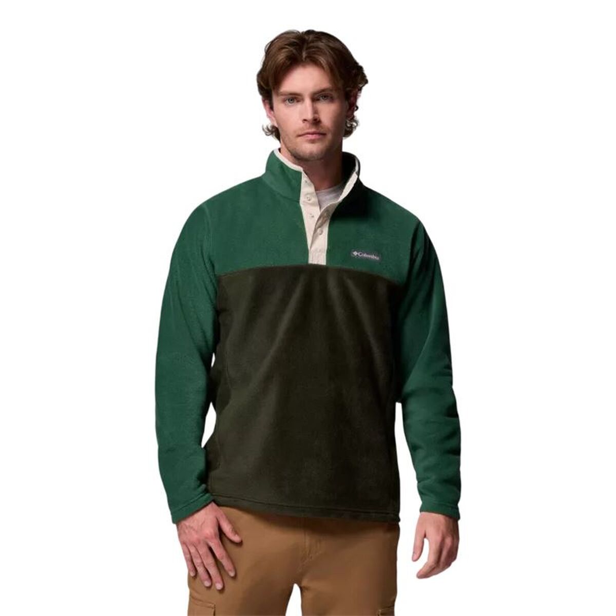 Fleece voering Columbia Sns Mountain™ Half Snap Olijf Mannen