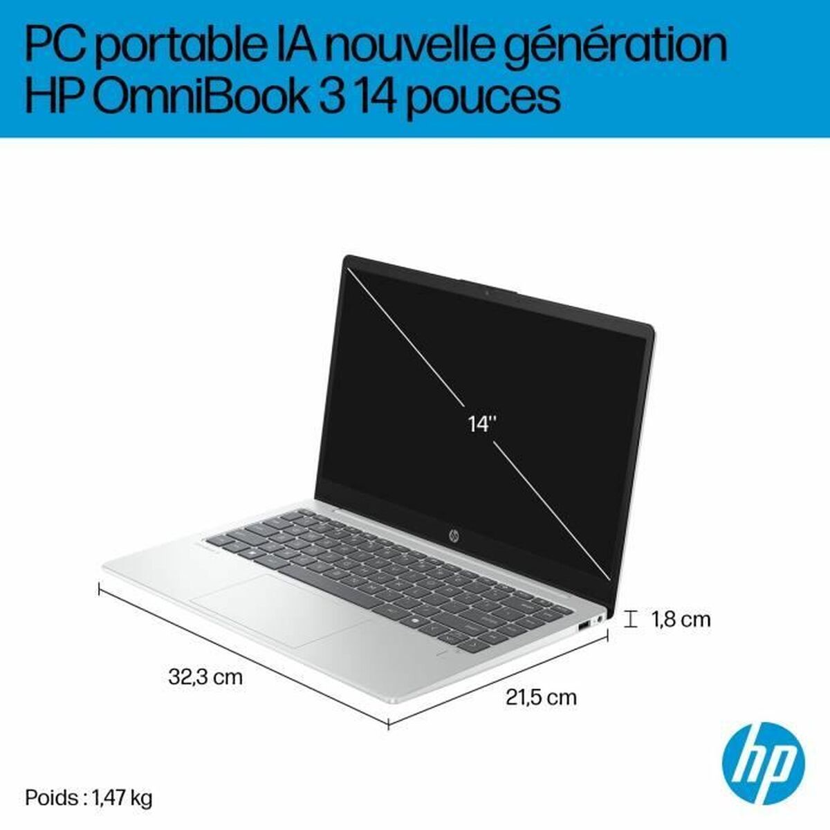 Bild von Laptop HP Omnibook 3 14-ha0015nf 14'' Ryzen 5 3450U 16 GB RAM 512 GB SSD