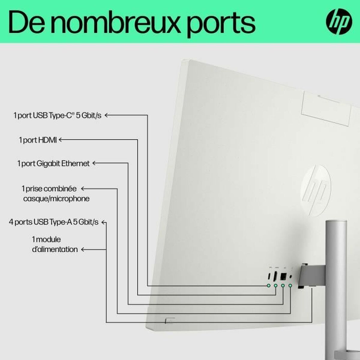 Afbeeldingen van All in One HP 24-cr0081nf 16 GB RAM 23,8" AMD Ryzen 7 7730U 512 GB