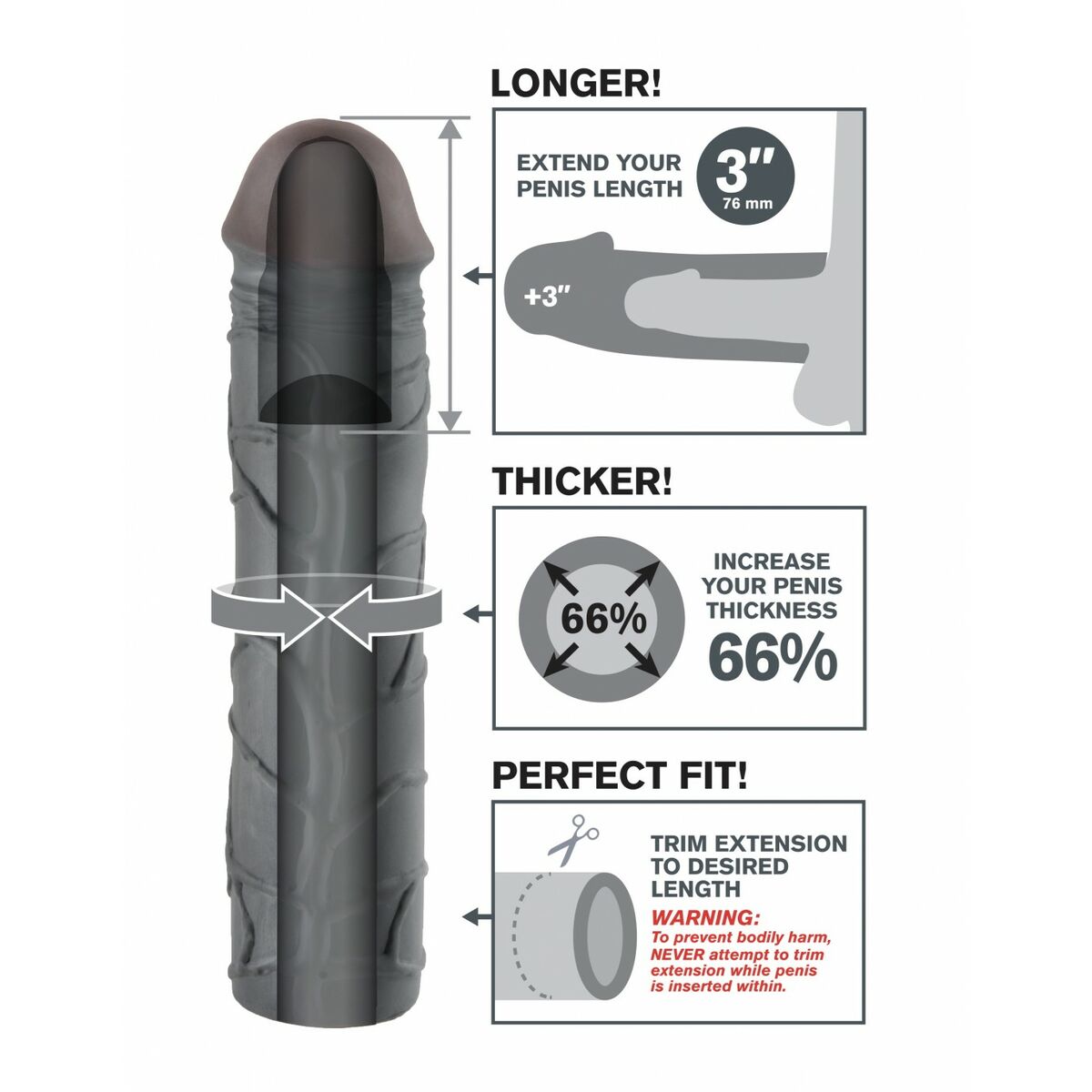 Penis cover Pipedream Mega 3 Black