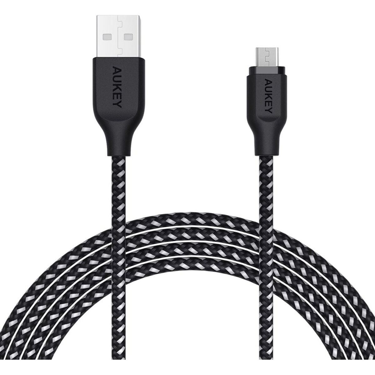 Câble USB vers micro USB Aukey CB-AM2 Blanc Noir 2 m