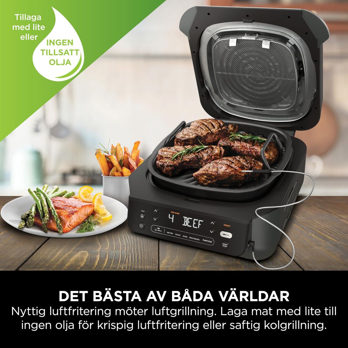 Barbecue Draagbare NINJA AG351EU 5EN1 Metaal Roestvrij staal