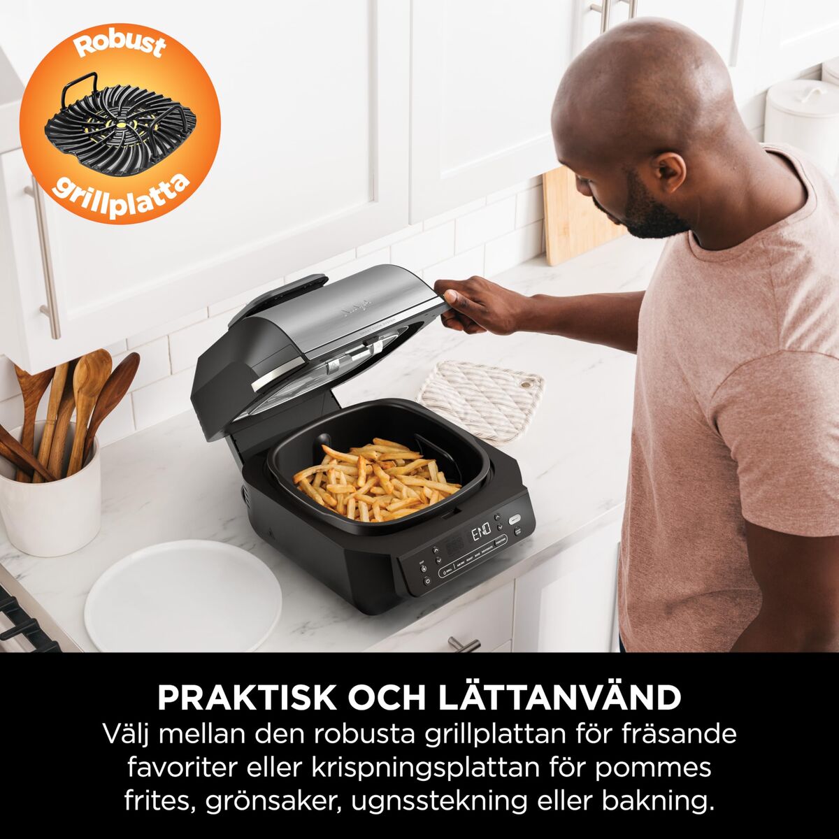 Barbecue Draagbare NINJA AG351EU 5EN1 Metaal Roestvrij staal
