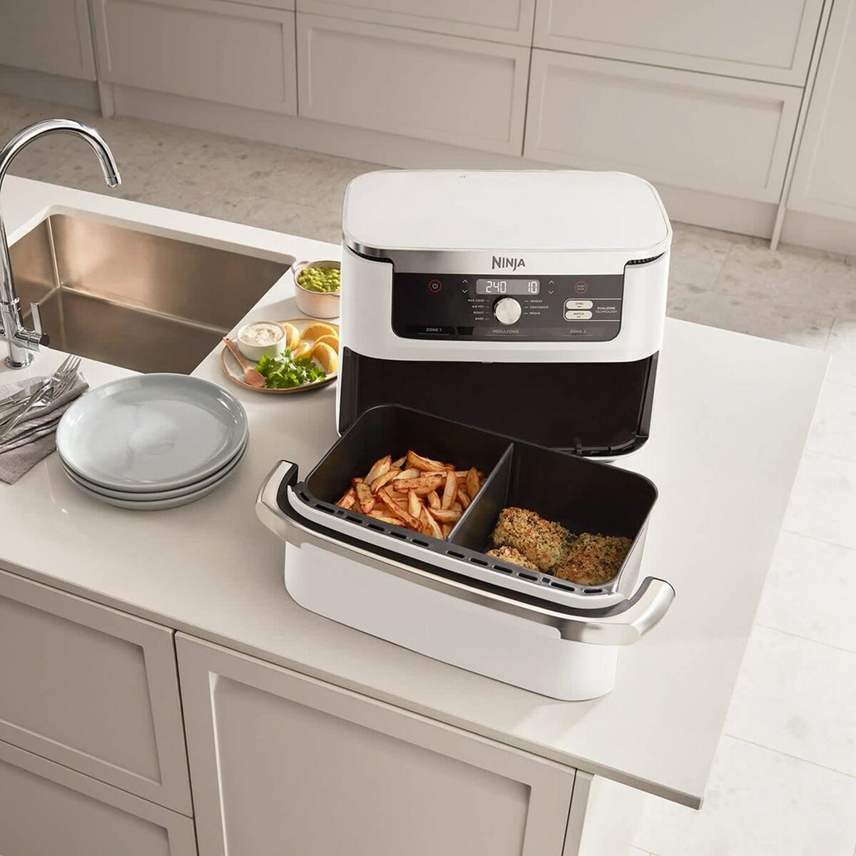 Image secondaire de Friteuse à Air NINJA AF500EUWH Blanc Argenté 2470 w 10,4 L