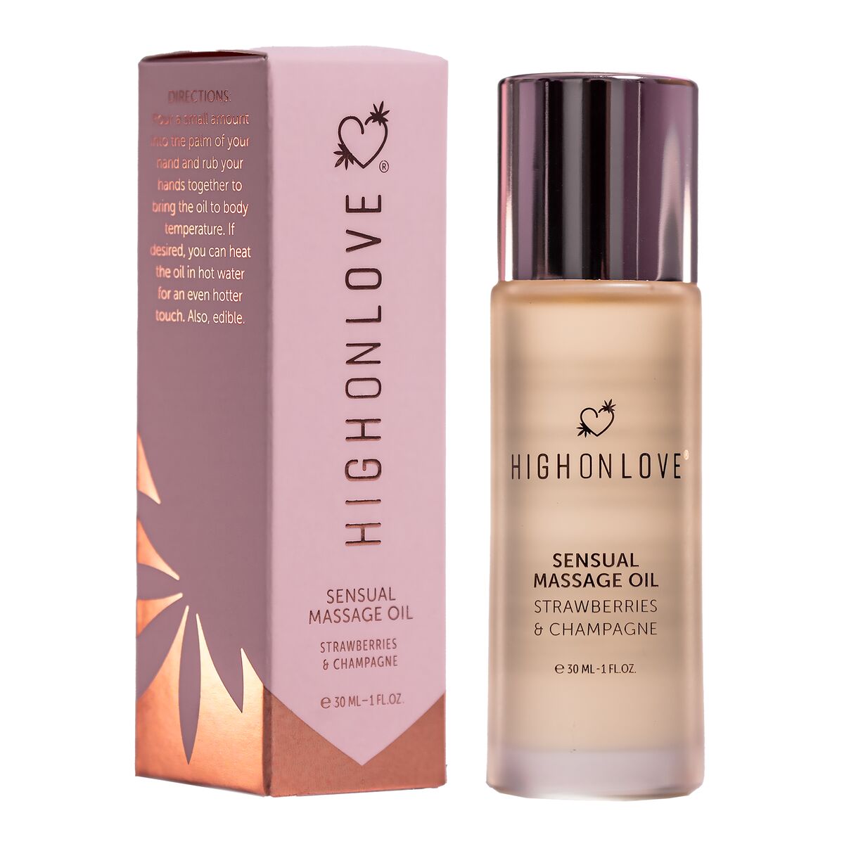 Image secondaire de Huile de massage érotique Highonlove Fraise Vin Mousseux à la Fraise 30 ml