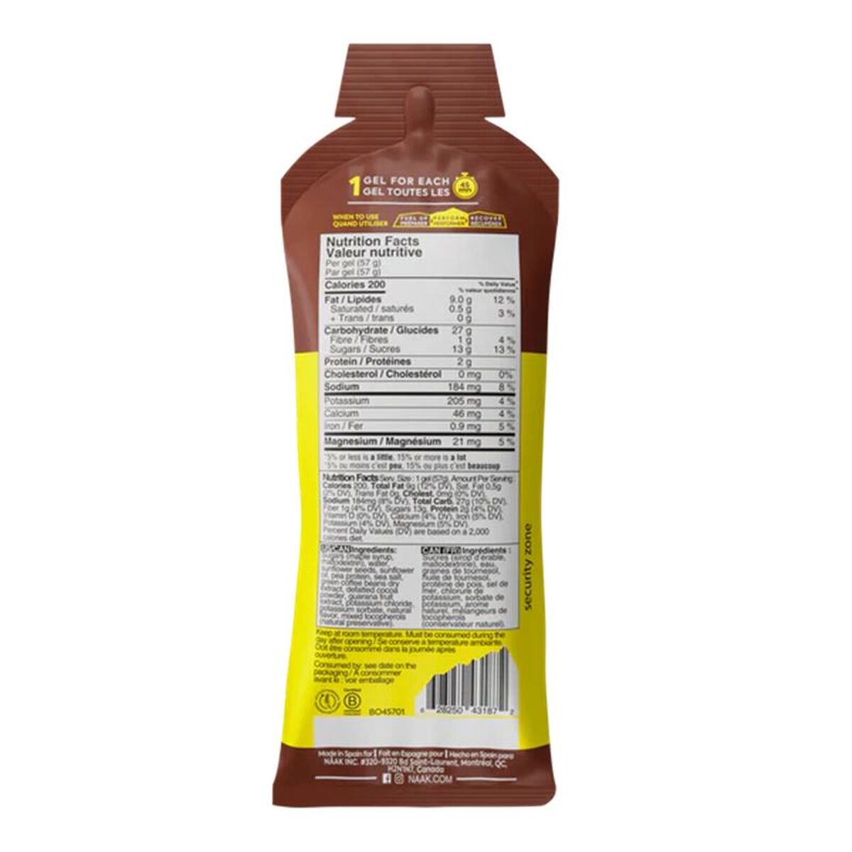 Gel energético naak EGCH-1B-EU Chocolate 57 g