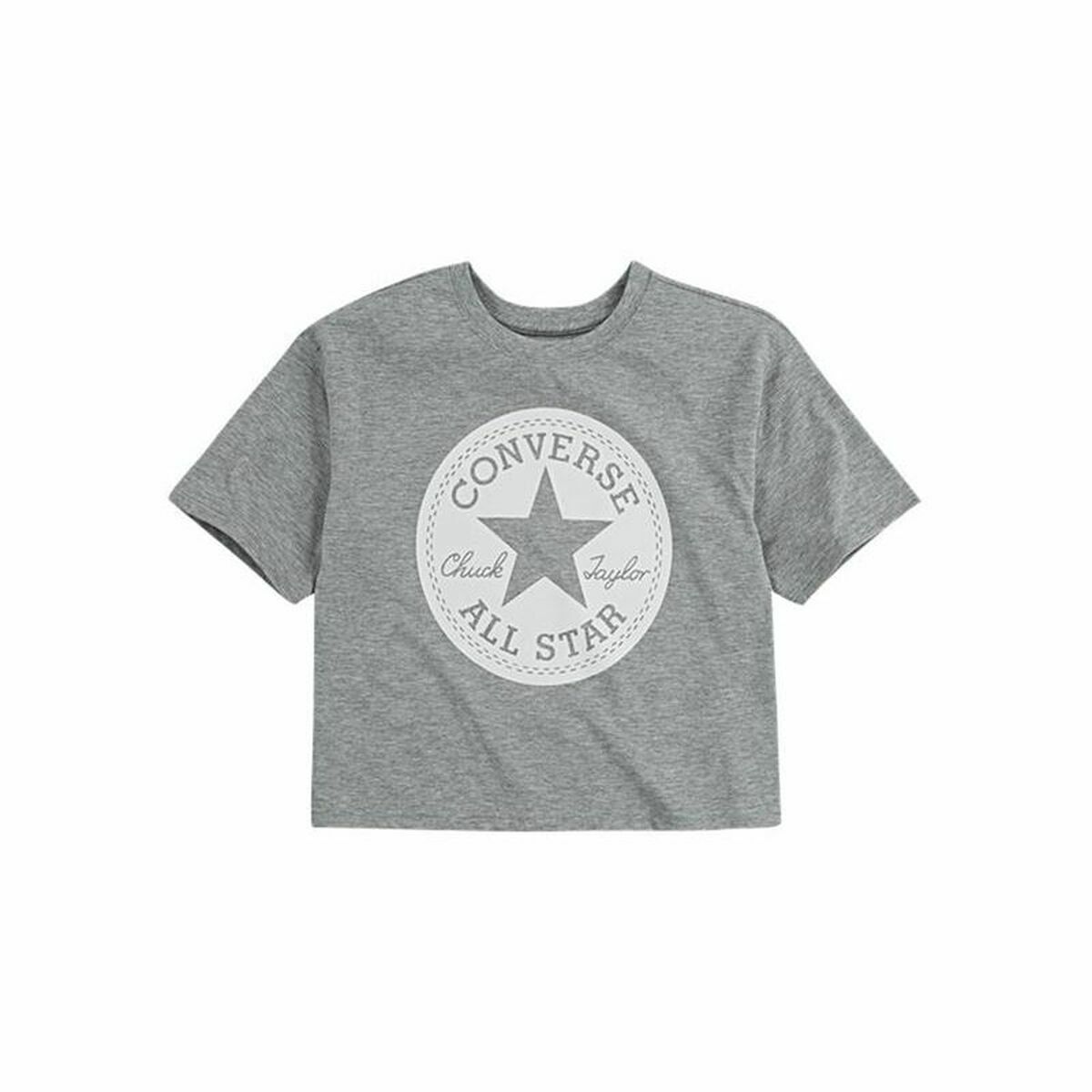 T-Shirt met Korte Mouwen voor kinderen Converse Chuck Patch Boxy Grijs