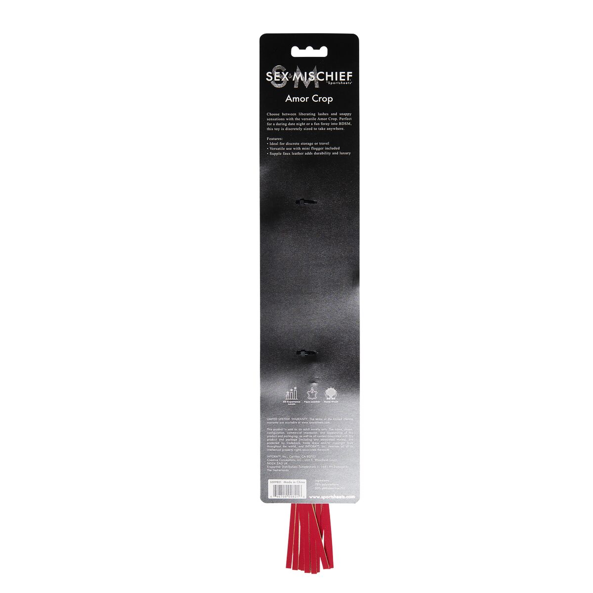 Whip Sportsheets Sex & Mischief Amor Red