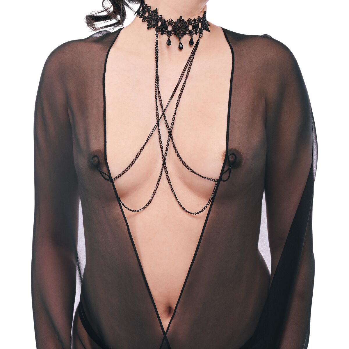 Skřipce na bradavky s řetězem Sportsheets Sex and Mischief