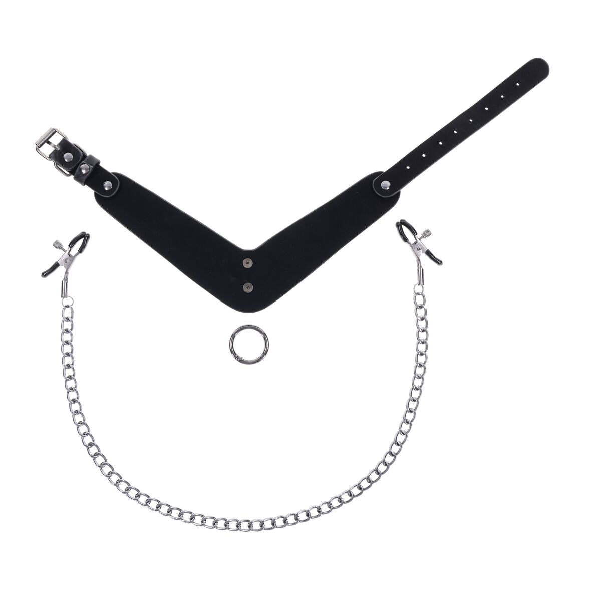 Skřipce na bradavky s řetězem Sportsheets Velvet Noir
