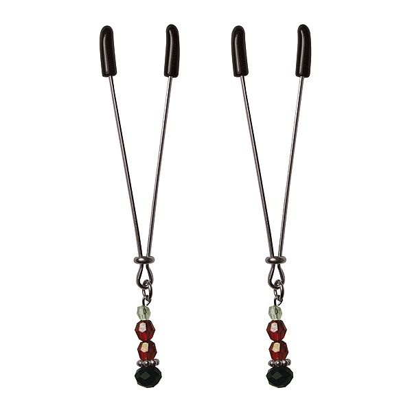 Ruby Black Nipple Clips Sexperiments SS510-82