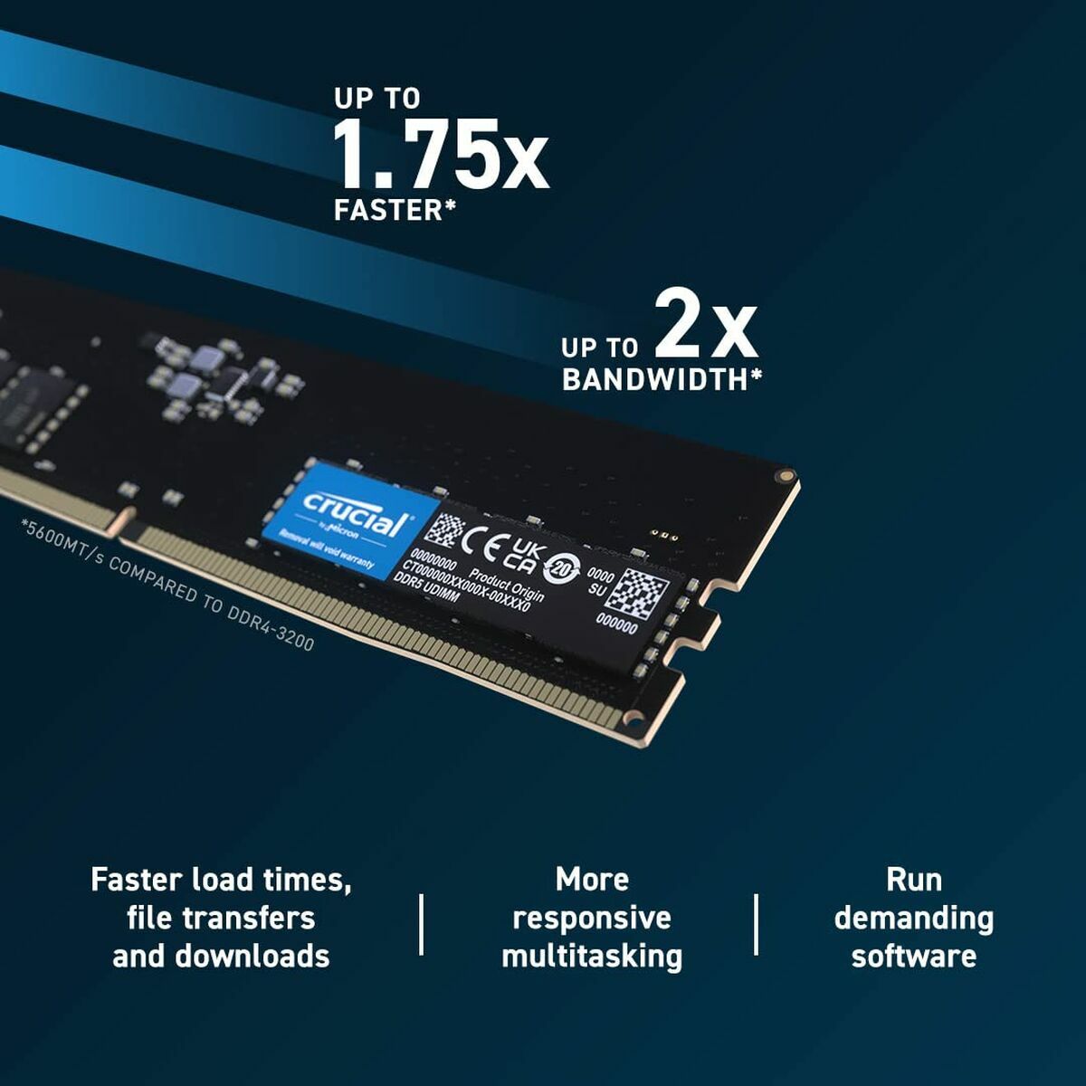 Afbeeldingen van RAM Memory Crucial CT8G56C46U5 8 GB DDR5 SDRAM DDR5 5600 MHz
