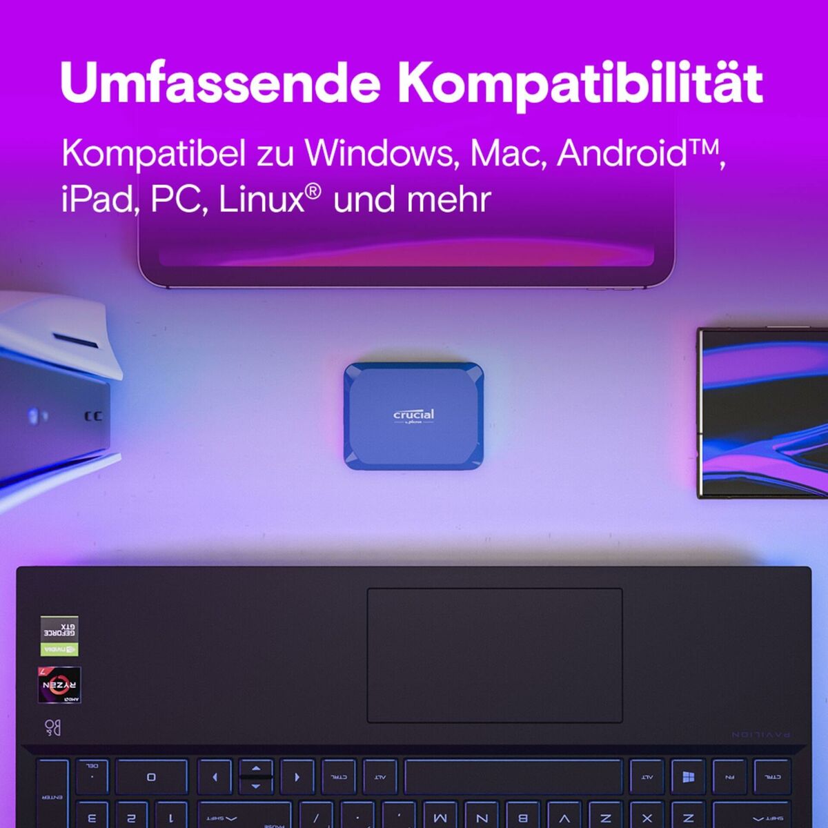 Afbeeldingen van External Hard Drive Crucial X10 SSD 2 TB HDD