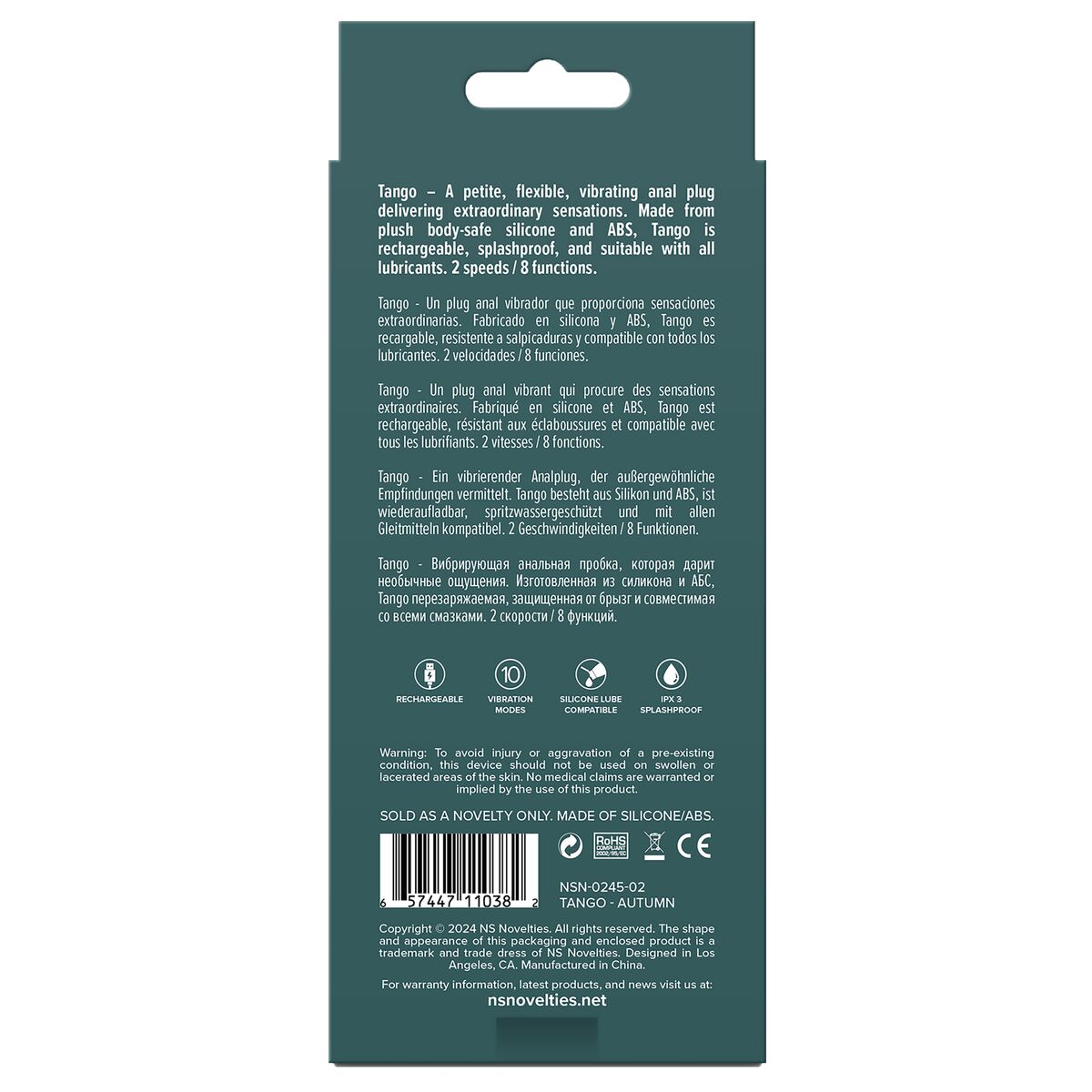 Anální kolík NS Novelties Lust-n-Dreams Kaštanová (8,5 cm)