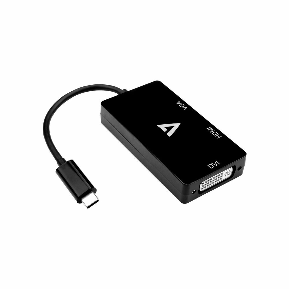 USB C til HDMI-adapter V7 V7UC-VGADVIHDMI-BLK  Sort