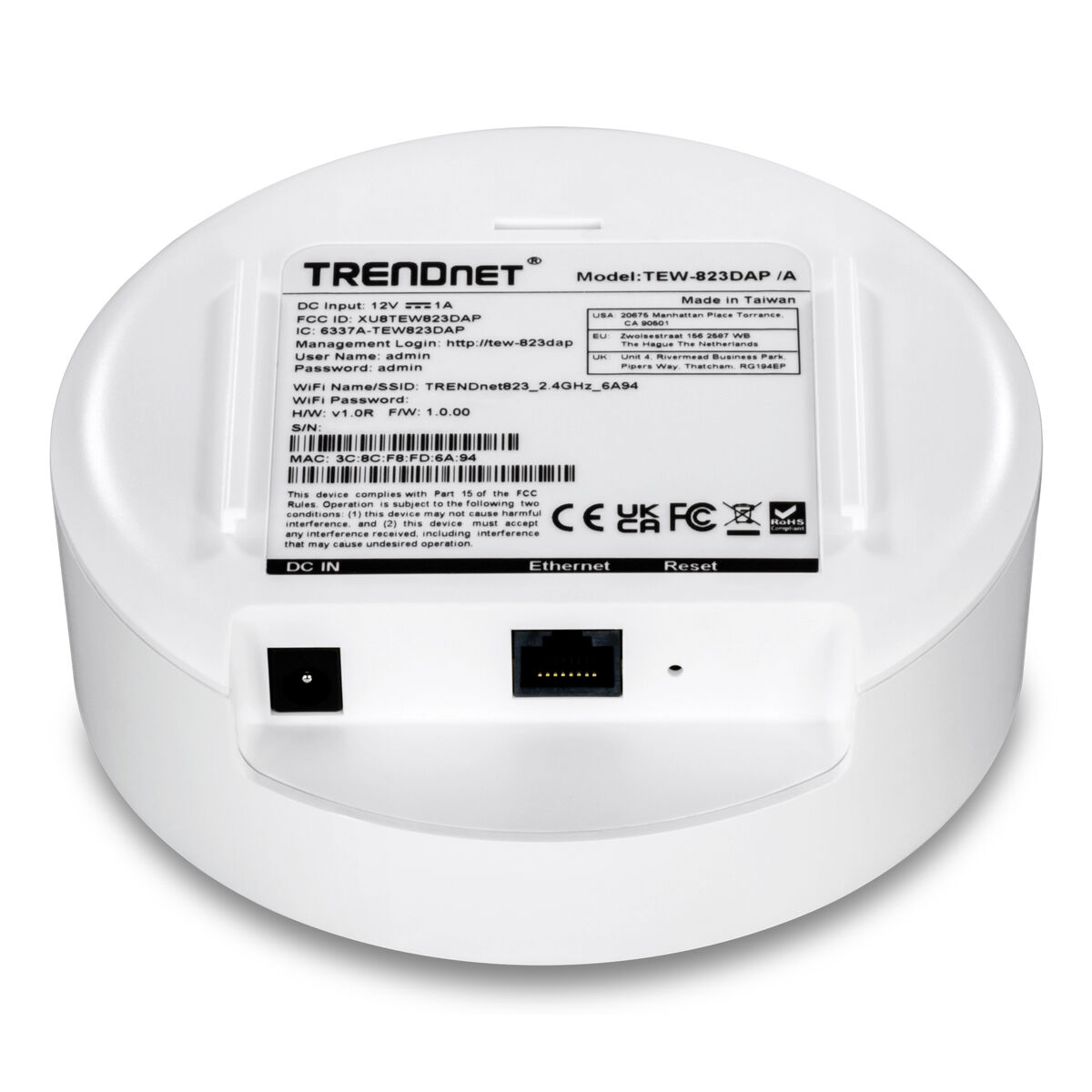 Afbeeldingen van Router Trendnet TEW-823DAP White RJ45 PoE x 1