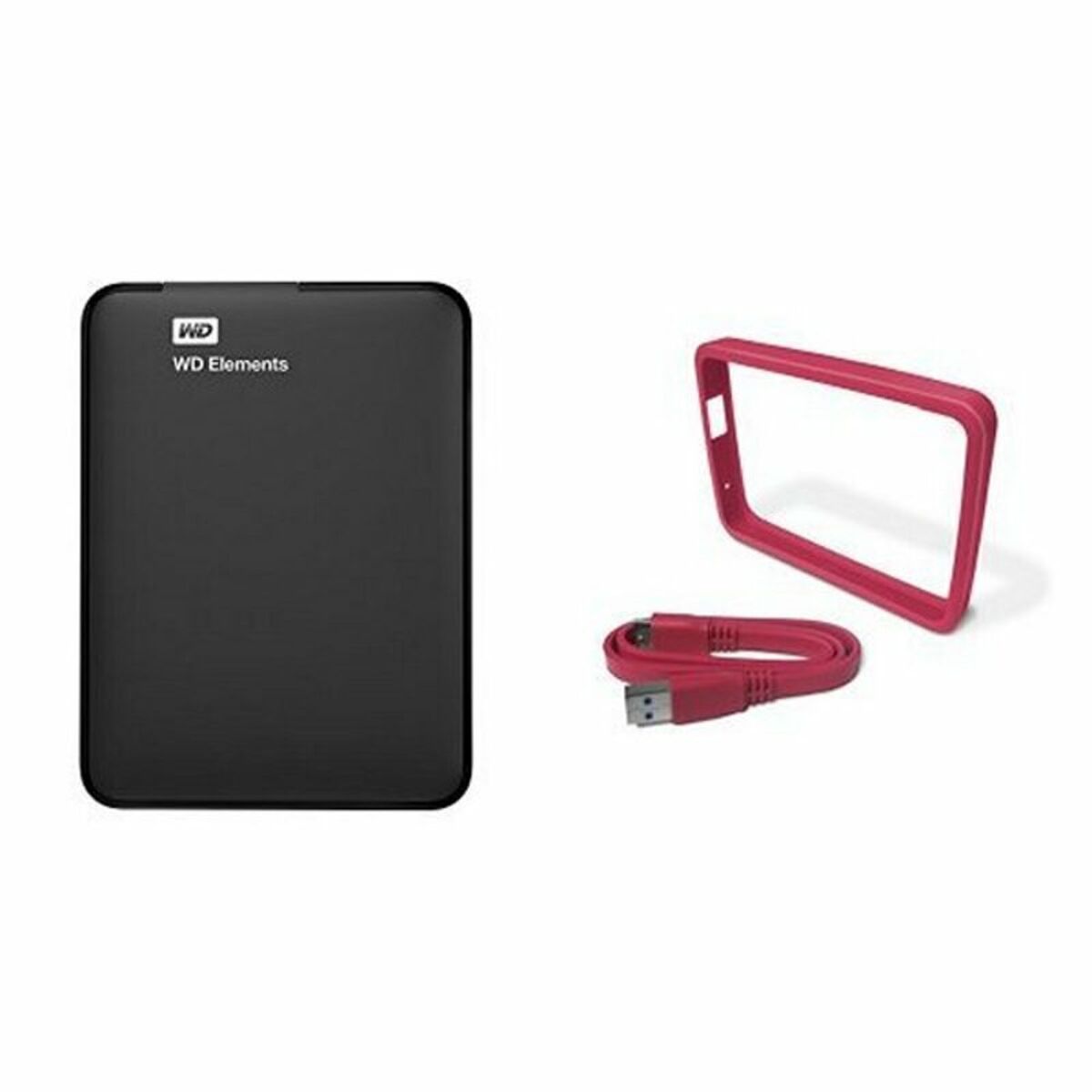 Picture of External Hard Drive Western Digital WD Elements Portable WDBUZG0010BBK-WESN 1 TB 2,5" USB 3.0 Magnetic 1 TB HDD 1 TB SSD