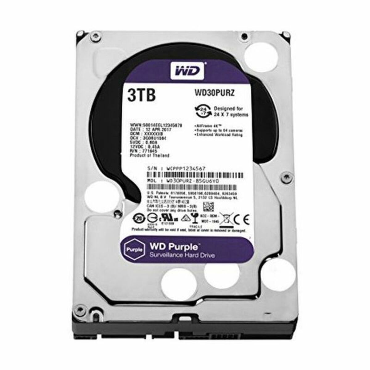 Afbeeldingen van Hard Drive Western Digital SATA PURPLE 3,5"