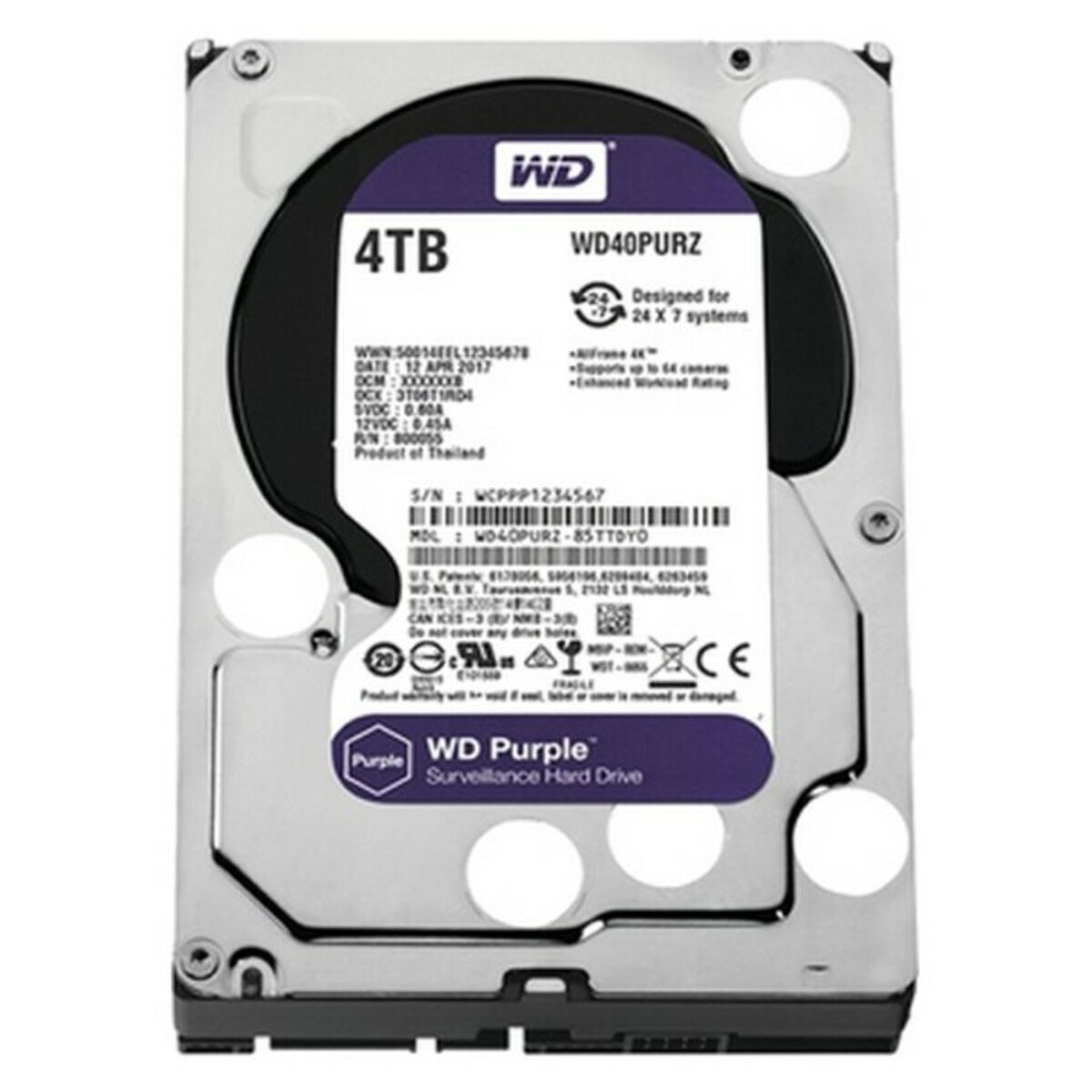 Afbeeldingen van Hard Drive Western Digital SATA PURPLE 3,5"