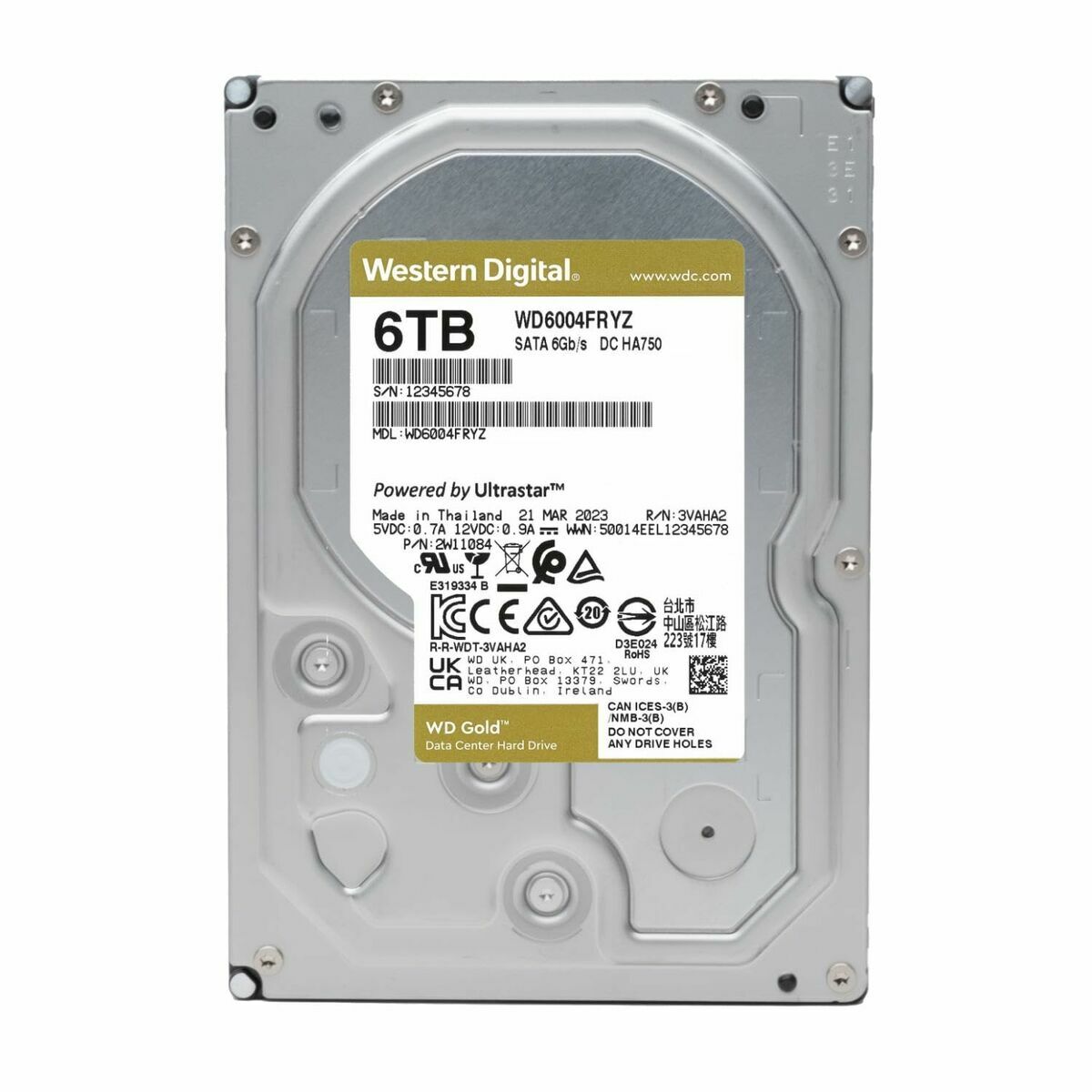 Afbeeldingen van Hard Drive Western Digital WD6004FRYZ 3,5" 6 TB
