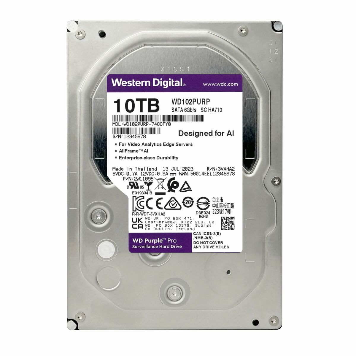 Picture of Hard Drive Western Digital WD102PURP 3,5" 10 TB