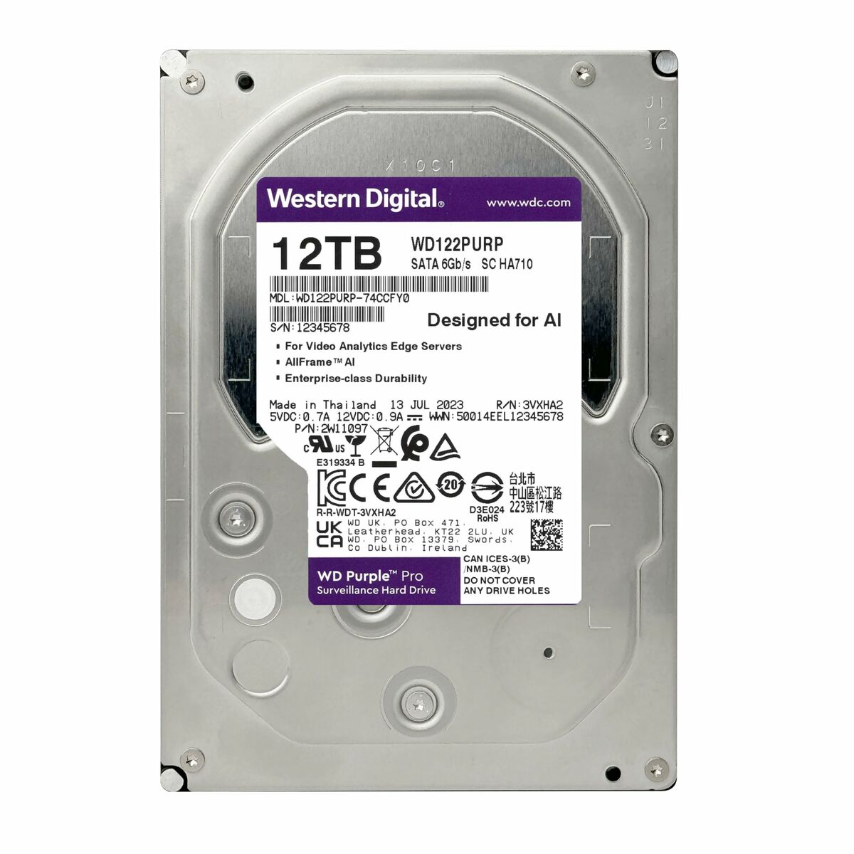 Picture of Hard Drive Western Digital WD122PURP 3,5" 12 TB