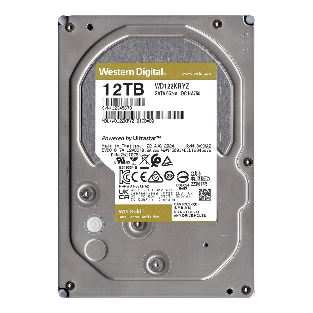 Picture of Hard Drive Western Digital GOLD 3,5" 12 TB
