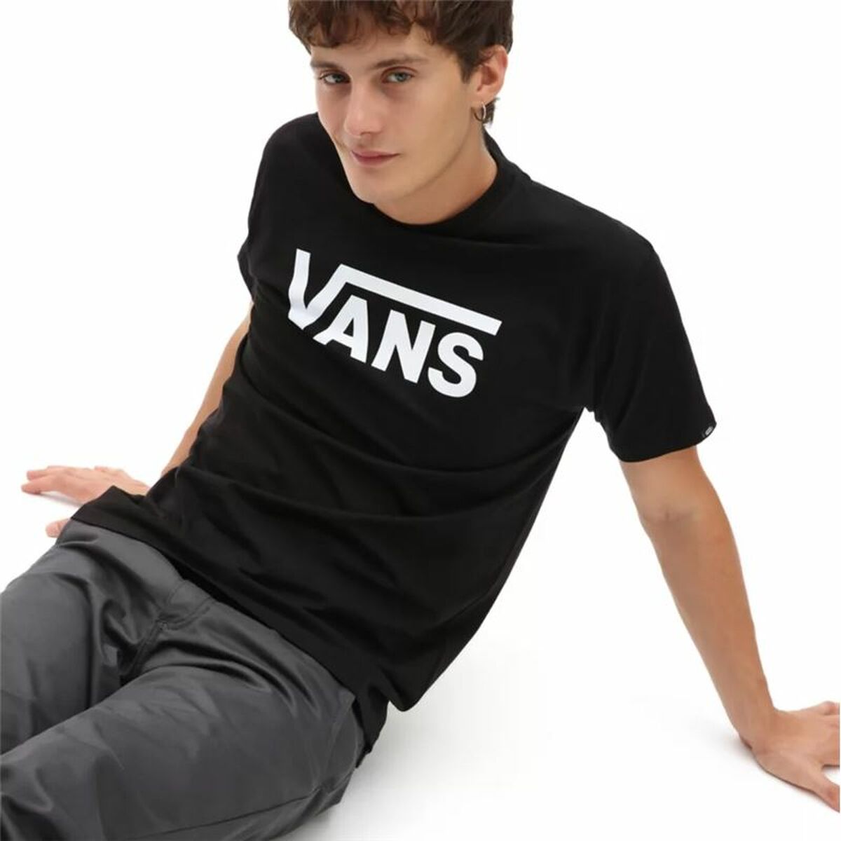 Heren-T-Shirt met Korte Mouwen Vans Mn Classic Wit Zwart