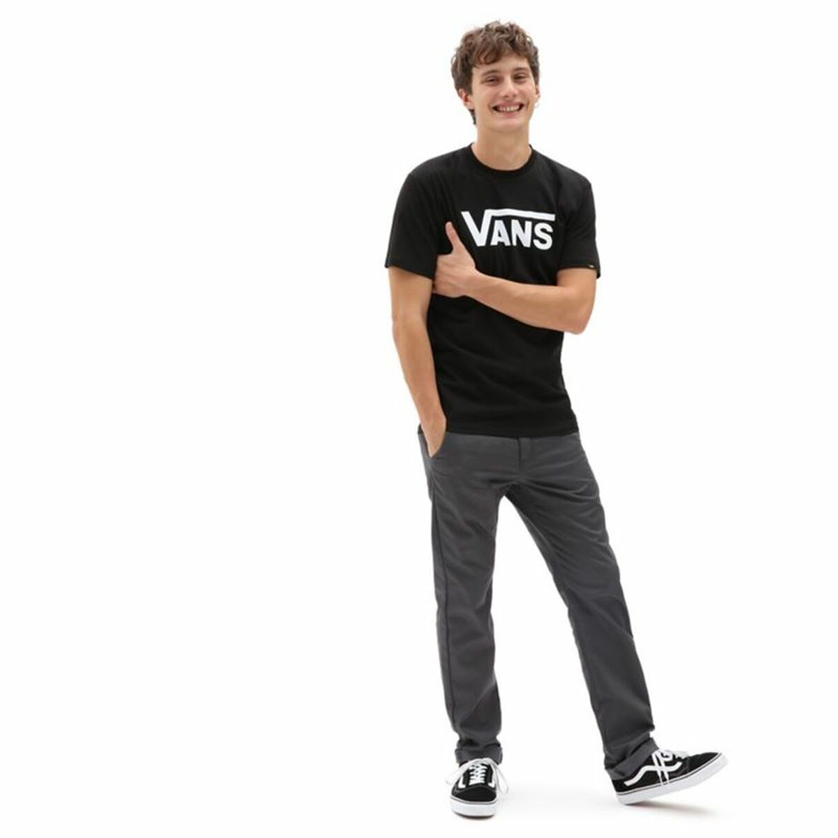Heren-T-Shirt met Korte Mouwen Vans Mn Classic Wit Zwart