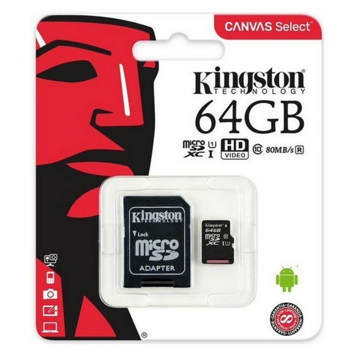 Afbeeldingen van Micro SD Memory Card with Adaptor Kingston exFAT
