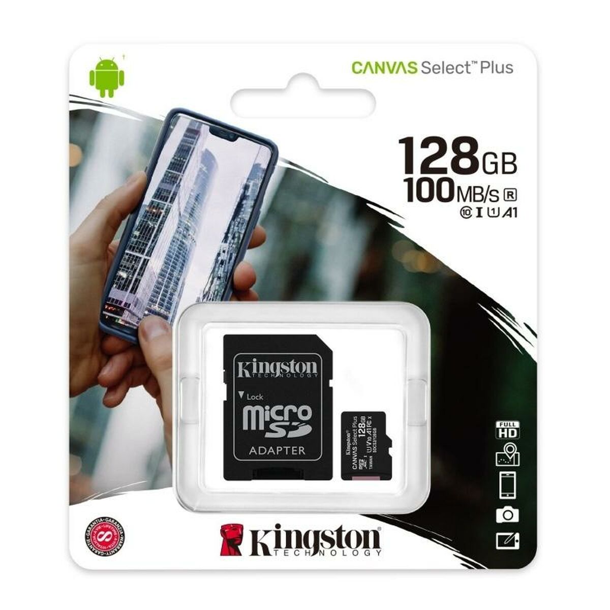 Picture of Micro SD Memory Card with Adaptor Kingston Canvas Select Plus exFAT 128 GB