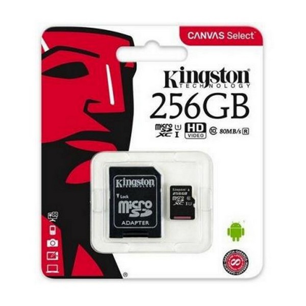 Carte Mémoire Micro SD avec Adaptateur Kingston SDCS2 100 MB/s  256 GB 