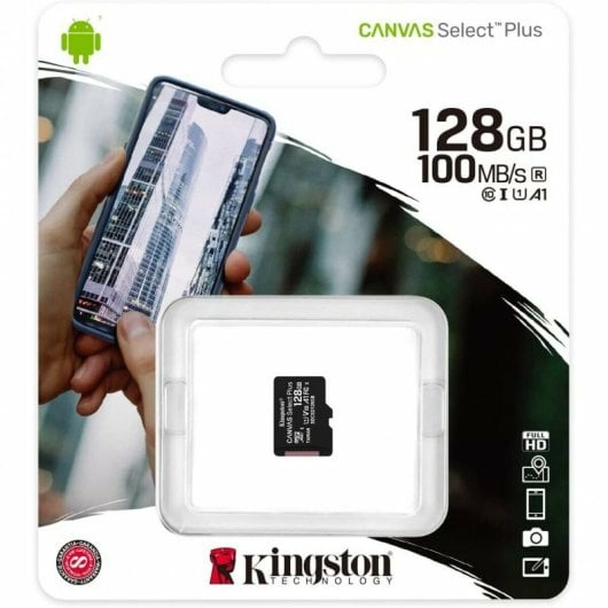 Afbeeldingen van Micro SD Memory Card with Adaptor Kingston Canvas Select Plus 128 GB