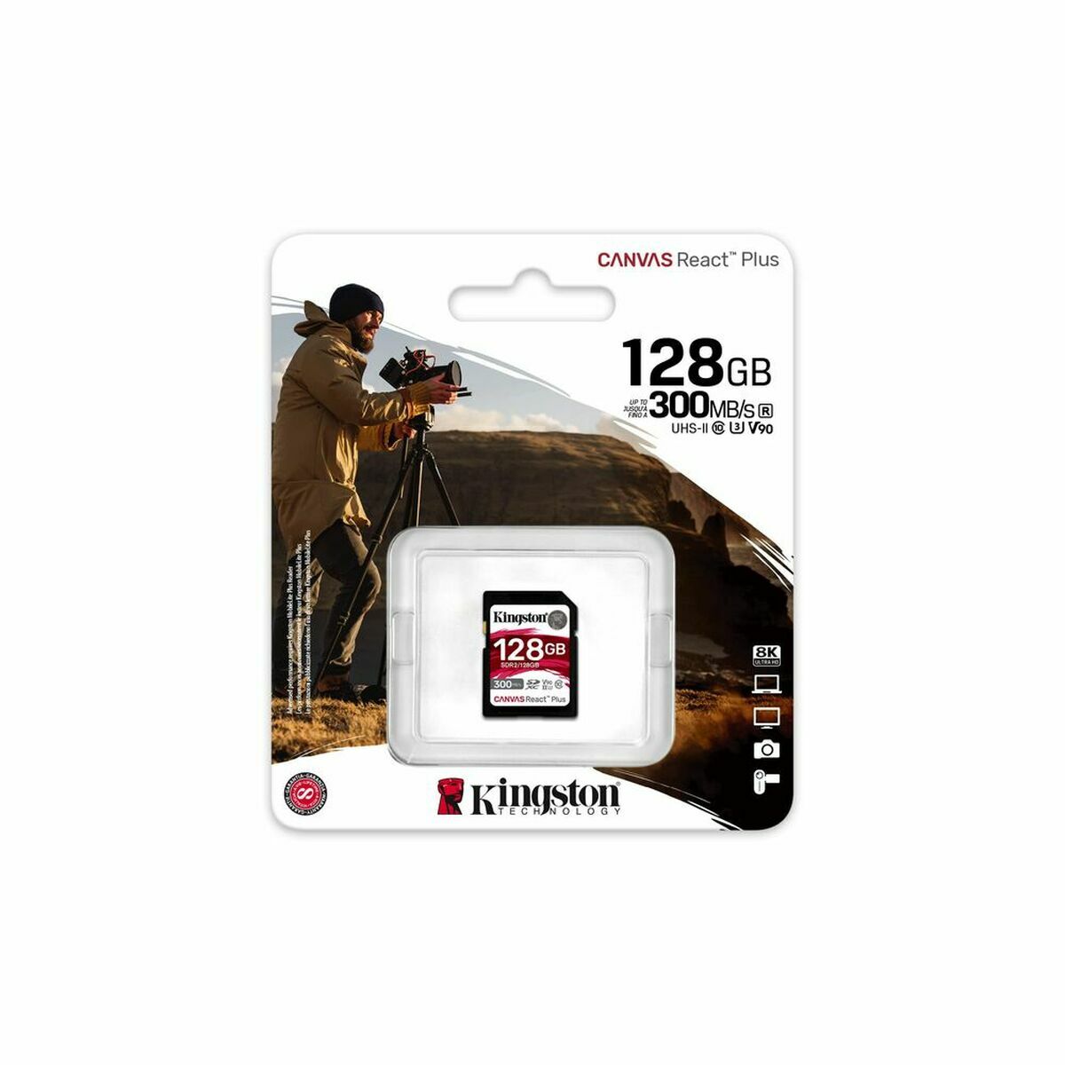 Immagine di Micro SD Memory Card with Adaptor Kingston SDR2/128GB 128 GB SDXC UHS-II 8K Ultra HD