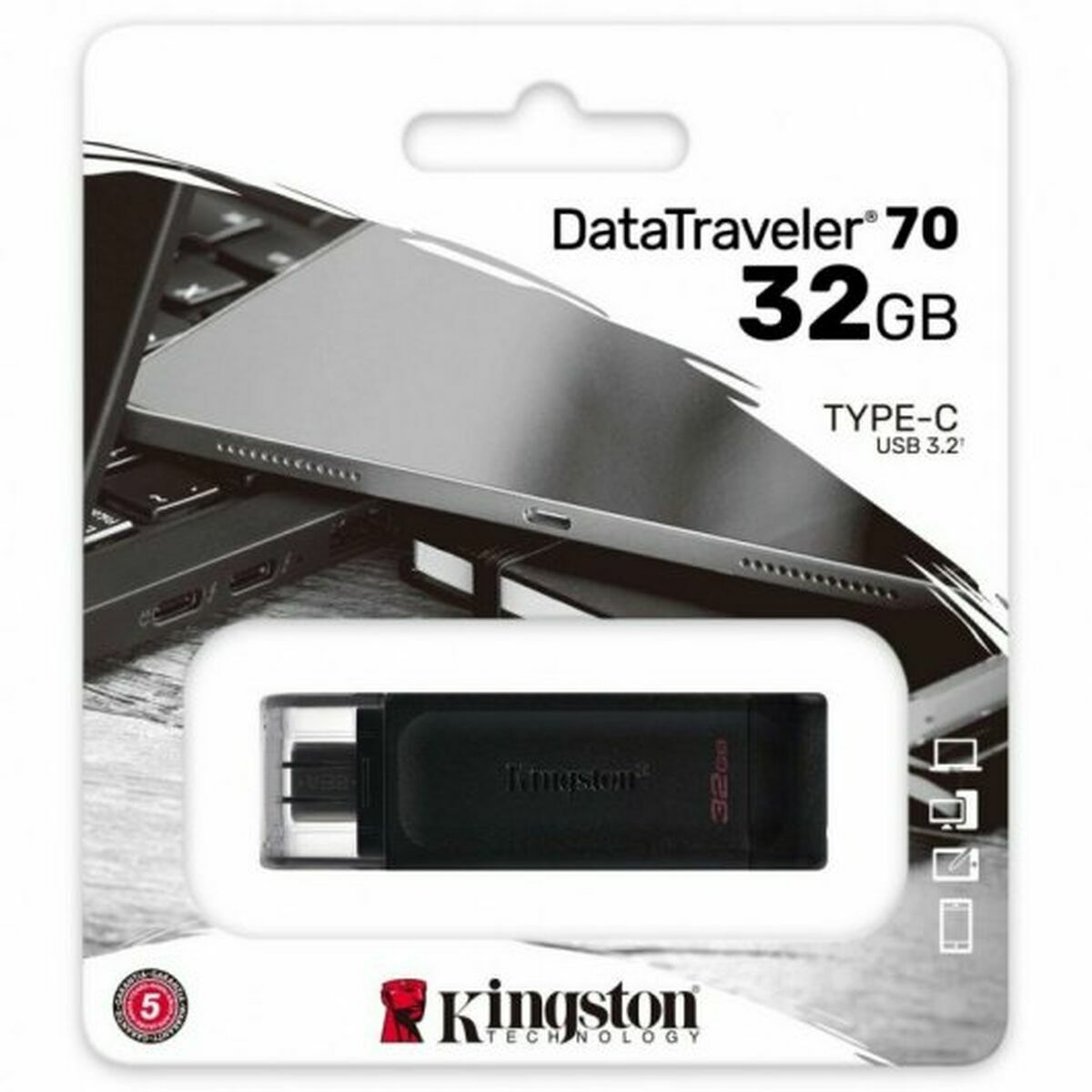 Picture of USB stick Kingston DT70/128GB Black 128 GB