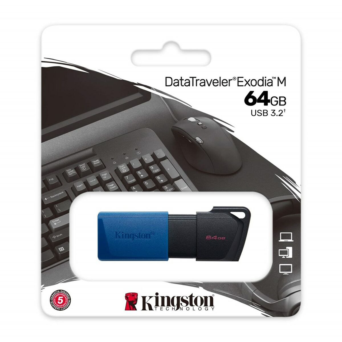 Picture of USB stick Kingston Exodia M Blue Black 64 GB (1 Unit)