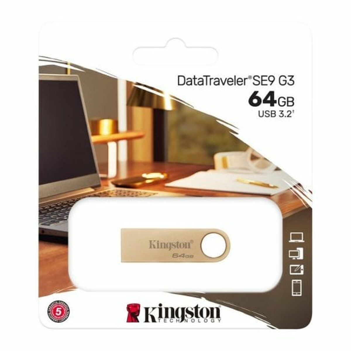 Picture of USB stick Kingston SE9 G3 Golden 64 GB