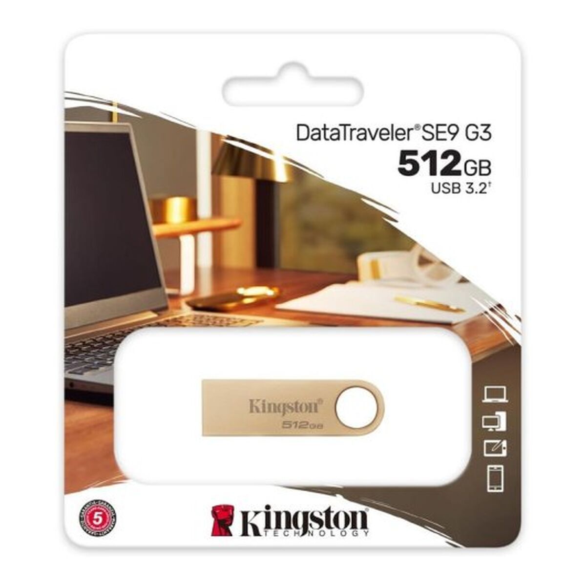 Picture of USB stick Kingston DTSE9G3/512GB Golden 512 GB