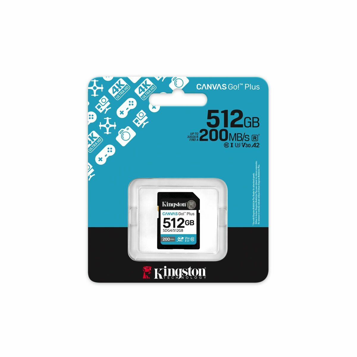 Afbeeldingen van Micro SD Memory Card with Adaptor Kingston SDG4/512GB 512 GB