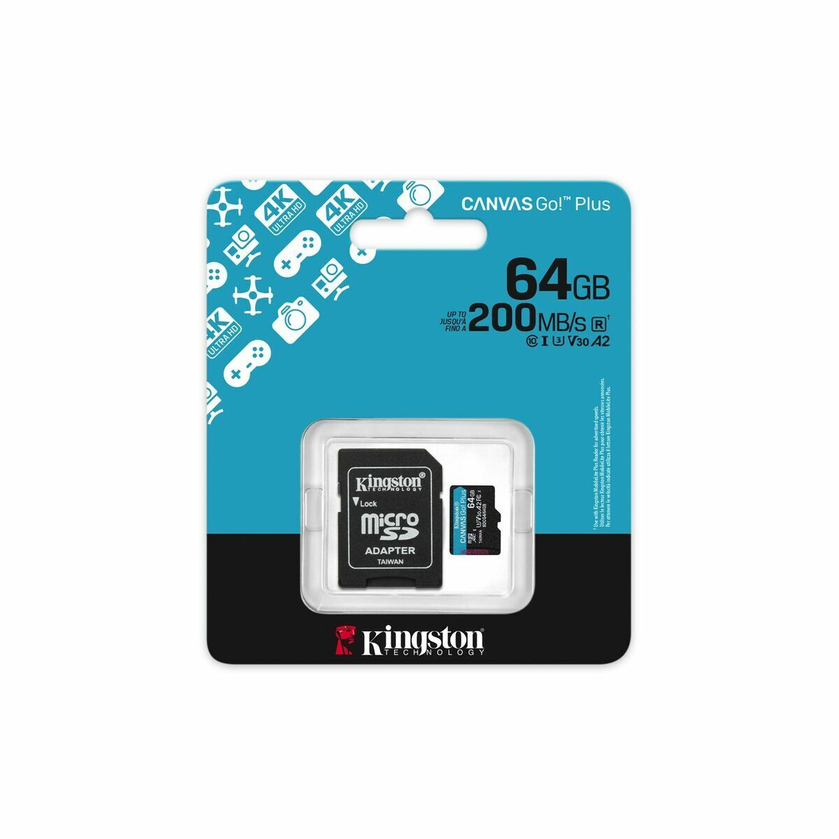 Picture of Micro SD Memory Card with Adaptor Kingston SDCG4/64GB 64 GB
