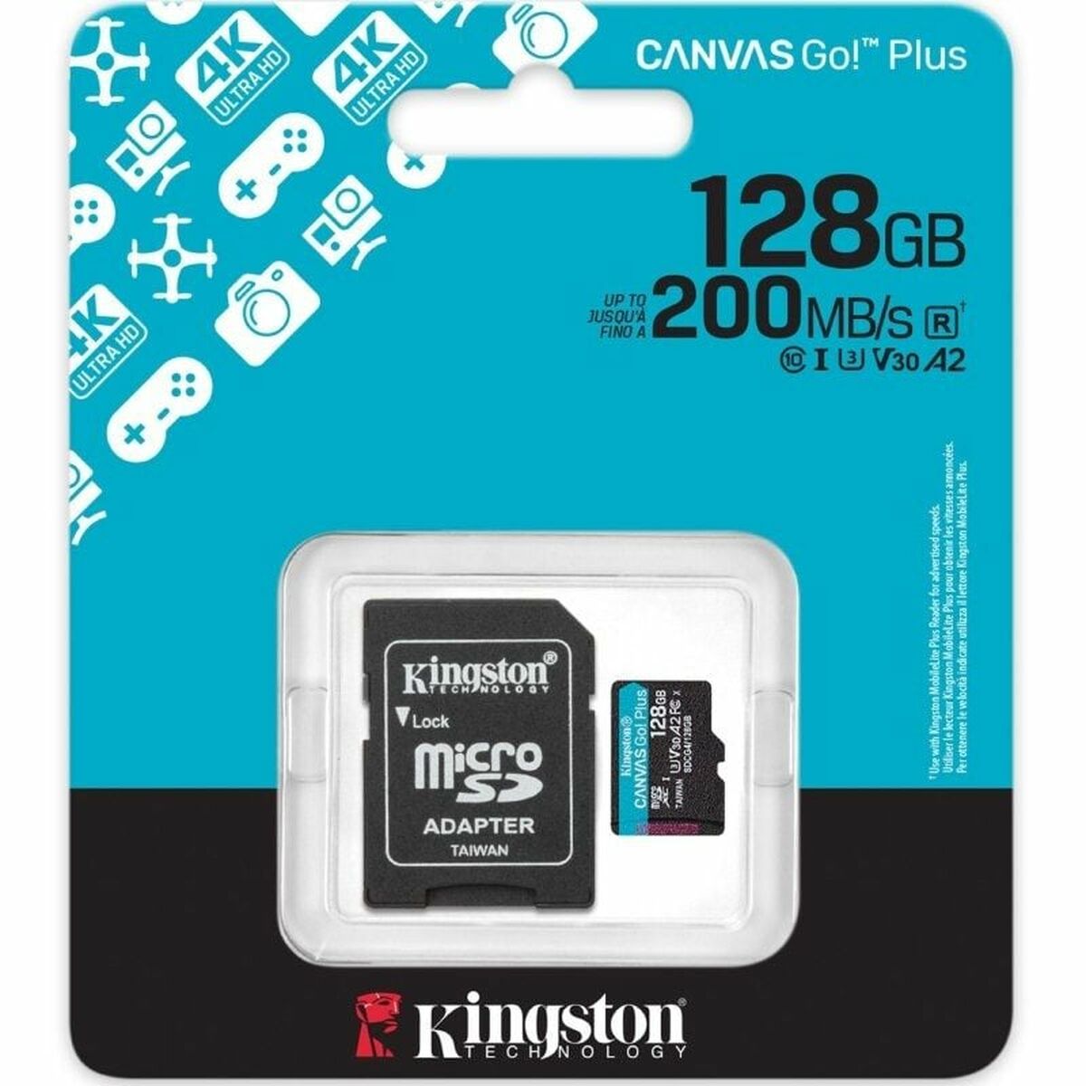 Afbeeldingen van Micro SD Memory Card with Adaptor Kingston CANVAS Go! Plus 128 GB
