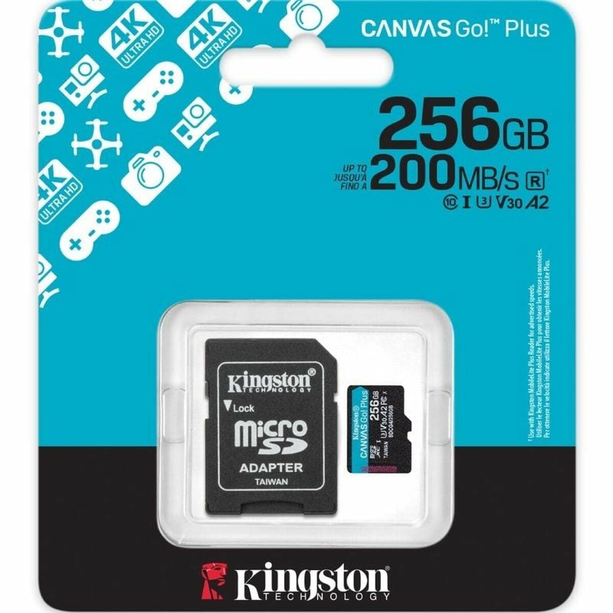 Afbeeldingen van Micro SD Memory Card with Adaptor Kingston CANVAS Go! Plus 256 GB