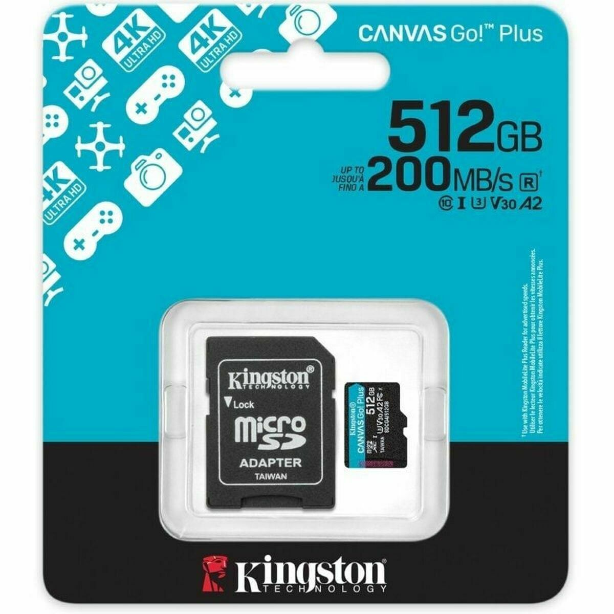 Afbeeldingen van Micro SD Memory Card with Adaptor Kingston SDCG4/512GB