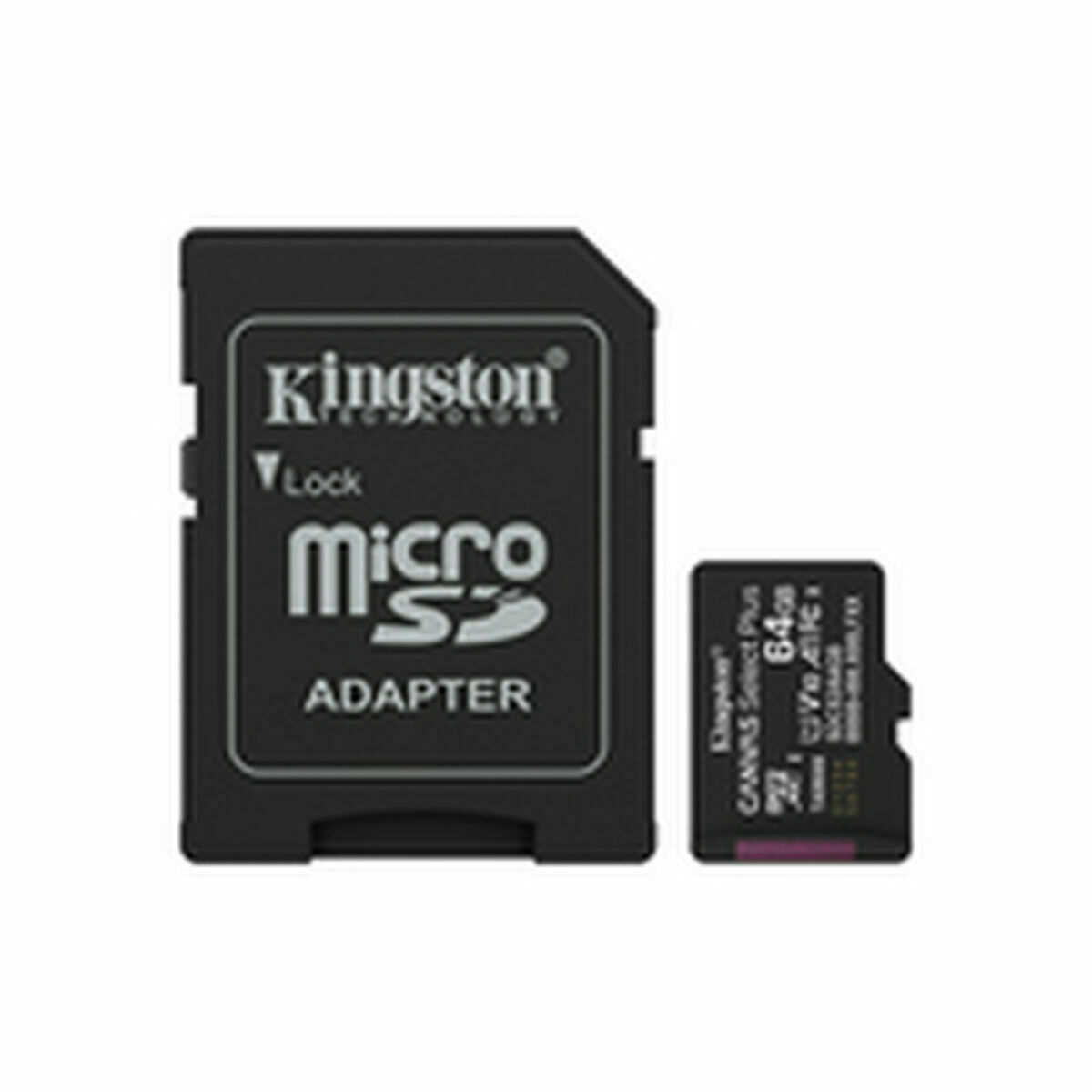 Picture of Micro SD Memory Card with Adaptor Kingston SDCS3/64GB 64 GB