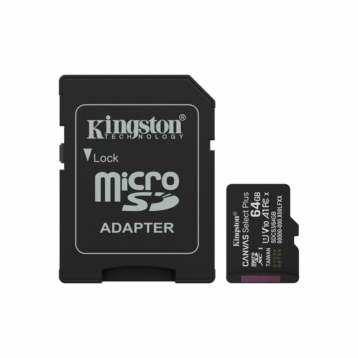 Picture of Micro SD Memory Card with Adaptor Kingston SDCS3/64GB 64 GB