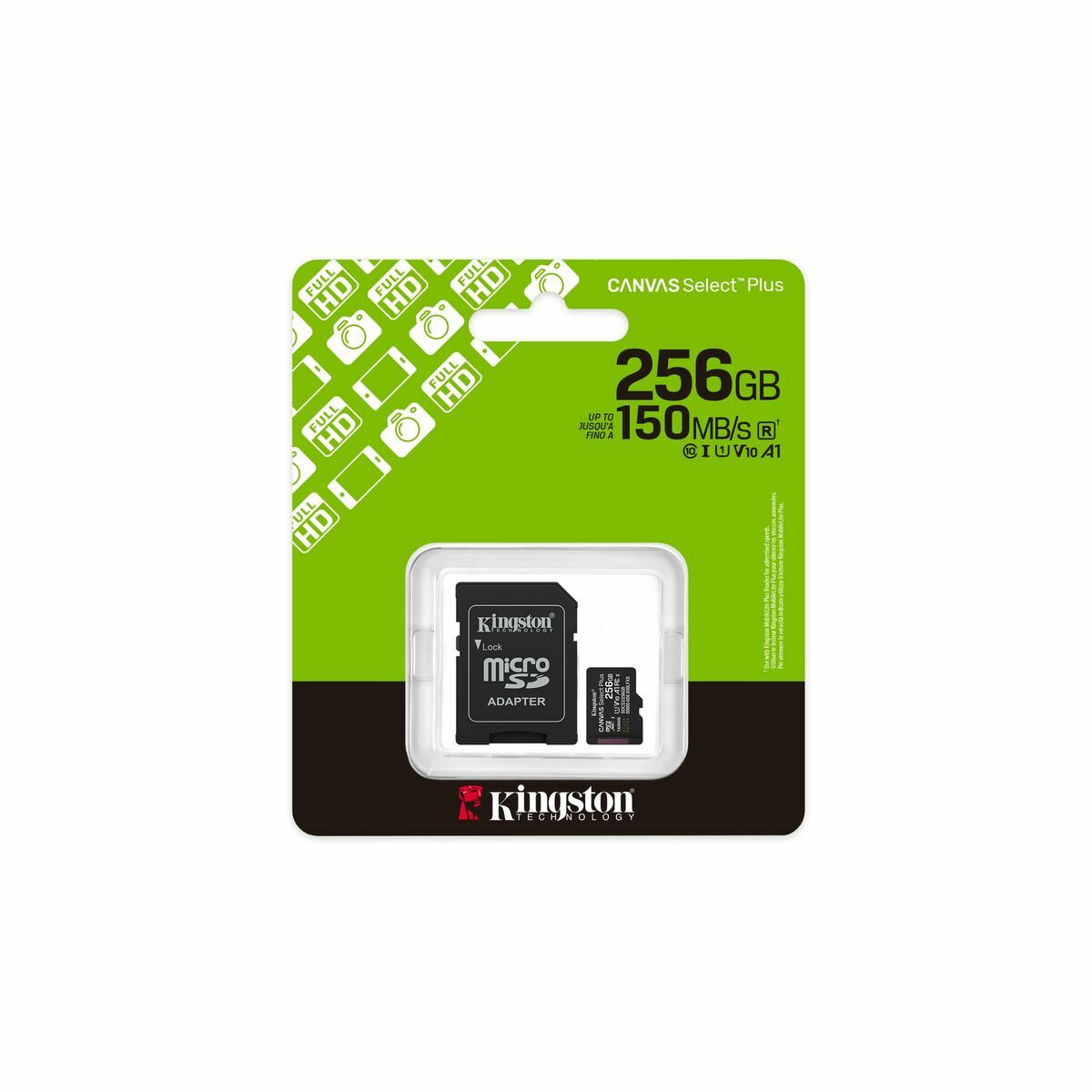 Picture of Micro SD Memory Card with Adaptor Kingston SDCS3/256GB