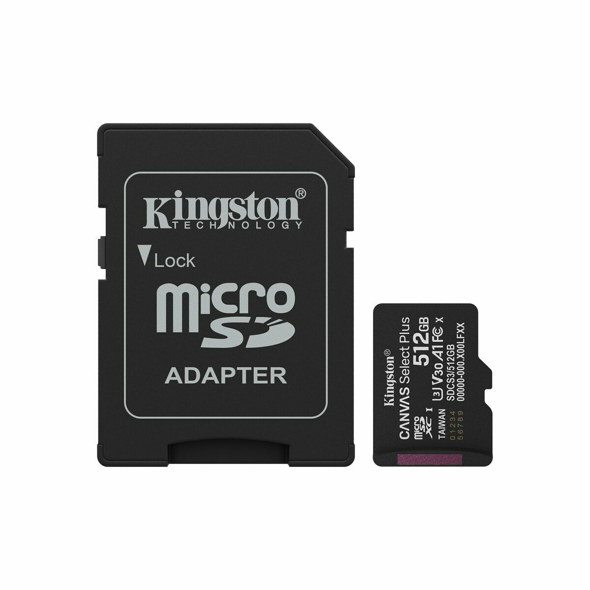 Afbeeldingen van Micro SD Memory Card with Adaptor Kingston SDCS3/512GB 512 GB