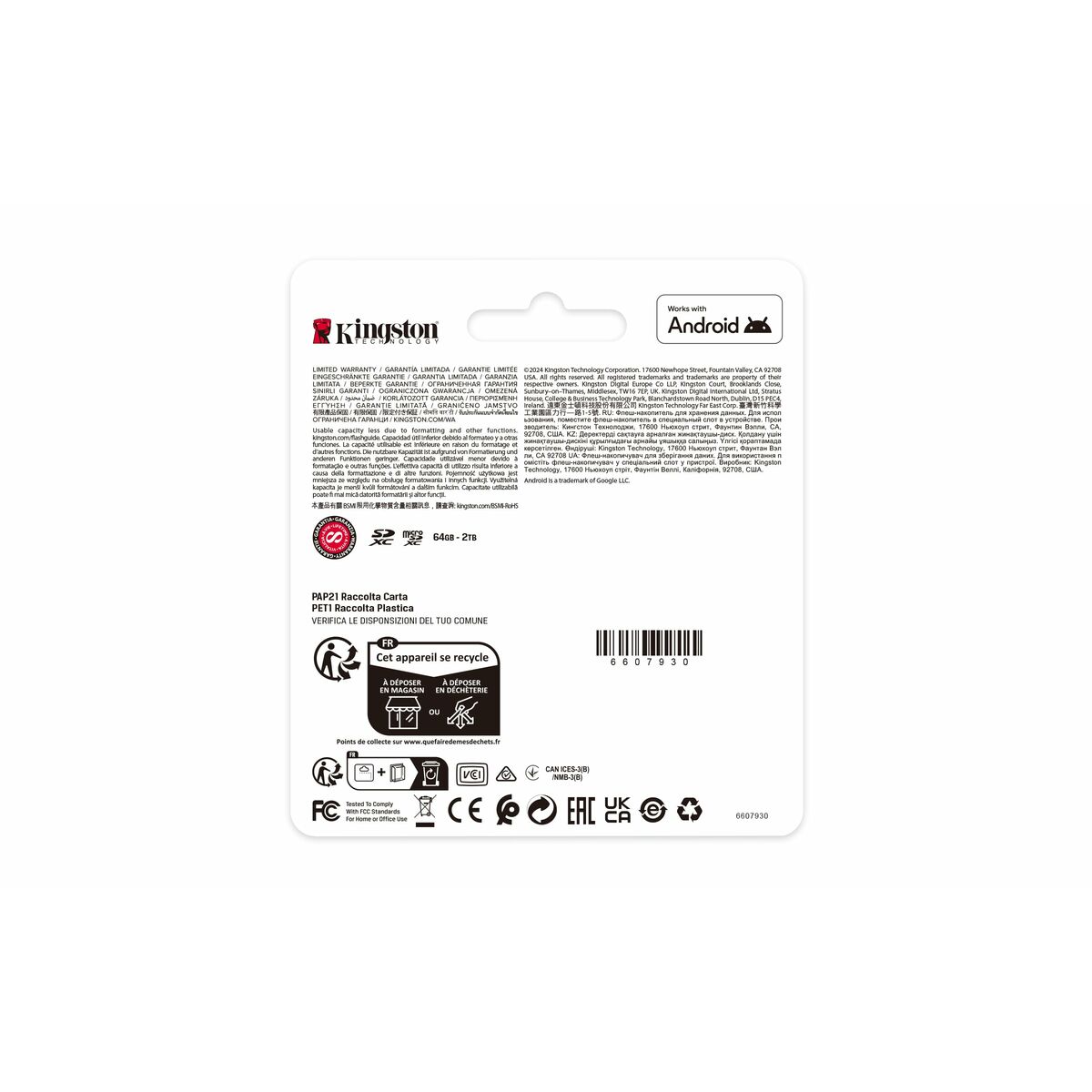 Afbeeldingen van Micro SD Memory Card with Adaptor Kingston SDCS3/512GBSP 512 GB