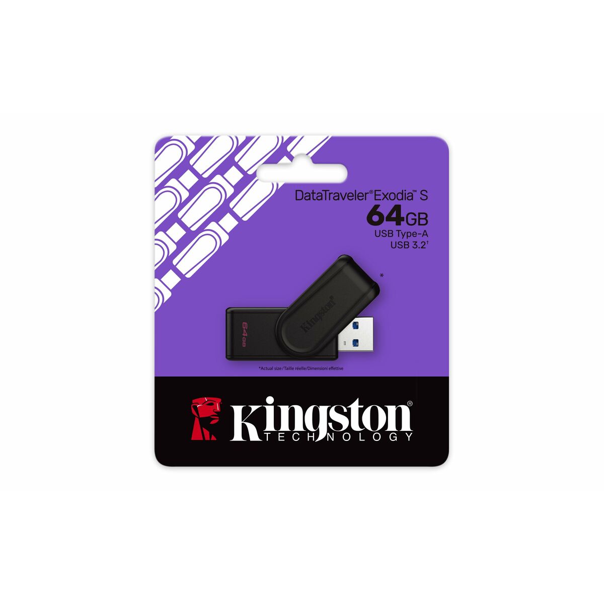 Picture of Micro SD Memory Card with Adaptor Kingston DTXS/64GB Black 64 GB