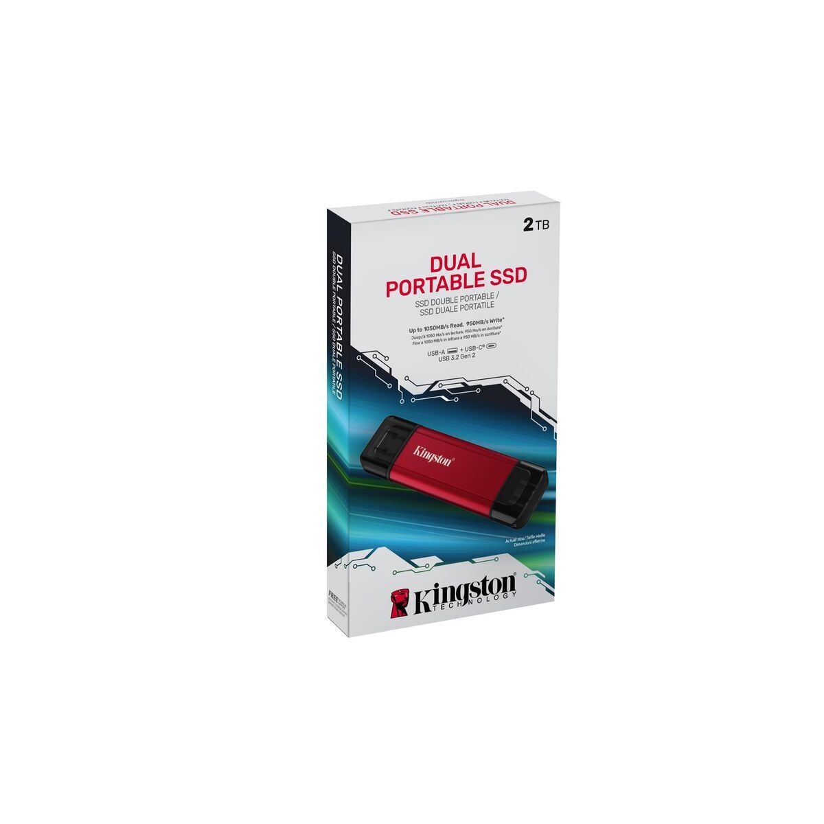 Afbeeldingen van External Hard Drive Kingston SPSD/2TB Black Red